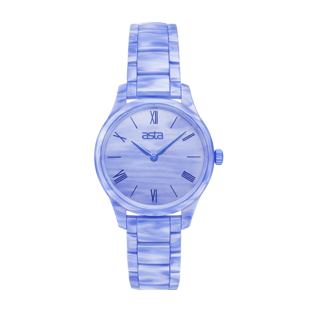 ASTA Luxury Lavender Purple Acetate Watch with Marble Finish and Minimalist Case