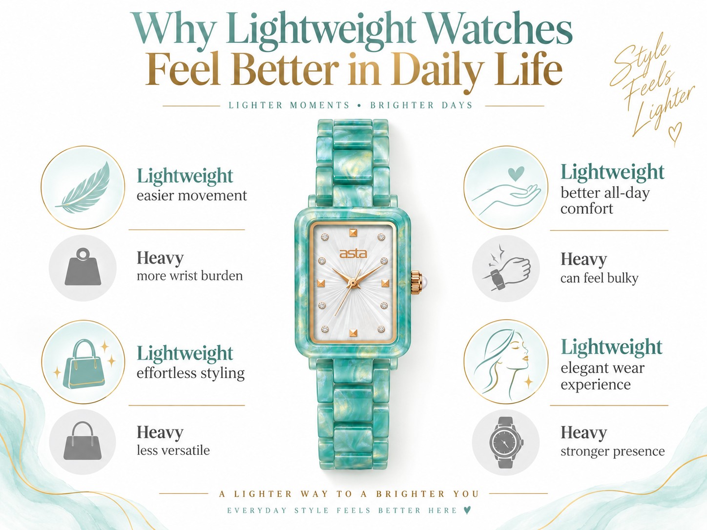 lightweight vs heavy watches comparison showing why lighter designs feel better in daily life