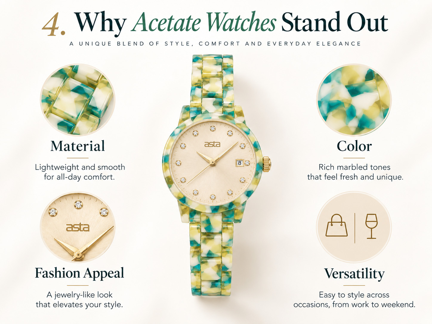 why acetate watches stand out with lightweight material rich colors fashion appeal and versatile styling