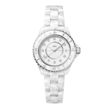 asta-Women Acetate Japan Quartz Watch White Pearl Marble 0101-Acetate Strap