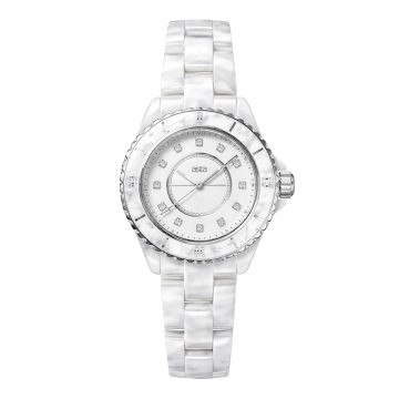 asta-Women Acetate Japan Quartz Watch White Pearl Marble 0101-Acetate Strap