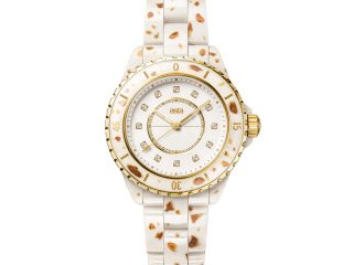 asta-Women Acetate Japan Quartz Watch Creamy Leopard Swirl 0102-Acetate Strap