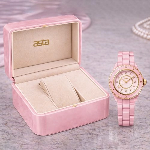 asta-Women Acetate Japan Quartz Watch Cherry Blossom Marble 0103-Acetate Strap