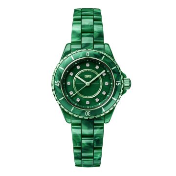 asta-Women Acetate Japan Quartz Watch Deep Moss Swirl 0104-Acetate Strap