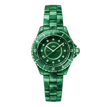asta-Women Acetate Japan Quartz Watch Deep Moss Swirl 0104-Acetate Strap