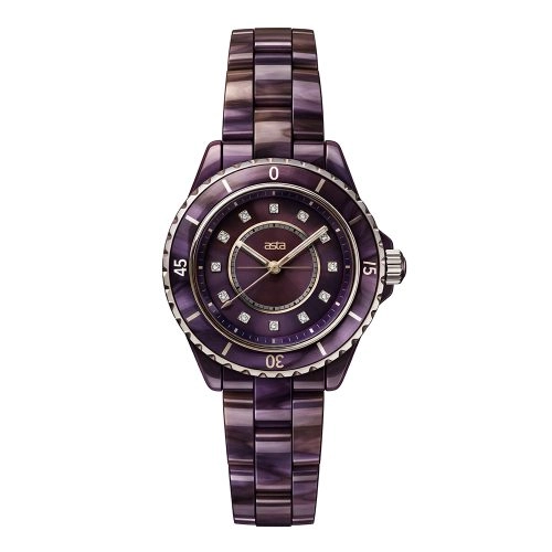 asta-Women Acetate Japan Quartz Watch Amethyst Aurora Swirl 0105-Acetate Strap