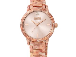asta-Women Acetate Japan Quartz Watch Pink Tortoise 0202-Acetate Strap