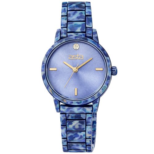 asta-Women Acetate Japan Quartz Watch Misty Blue Phantom 0203-Acetate Strap
