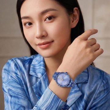 asta-Women Acetate Japan Quartz Watch Misty Blue Phantom 0203-Acetate Strap
