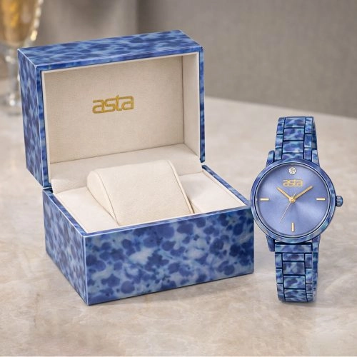 asta-Women Acetate Japan Quartz Watch Misty Blue Phantom 0203-Acetate Strap