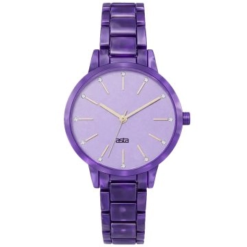 asta-Women Acetate Japan Quartz Watch Enchanted Violet Swirl 0501-Acetate Strap