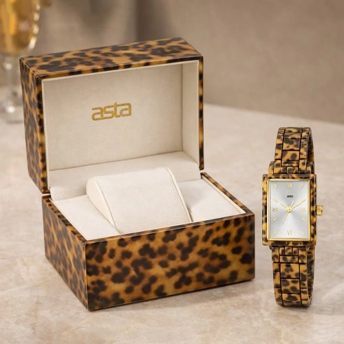 asta-Women Acetate Japan Quartz Watch Wild Leopard Swirl 0601-Acetate Strap