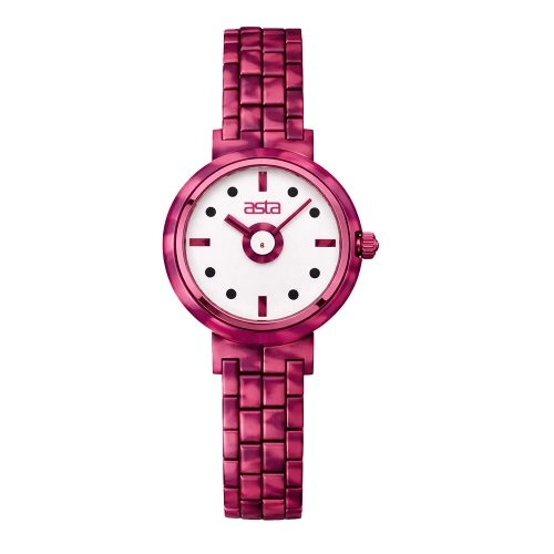 asta-Women Acetate Japan Quartz Watch Crimson Mist Swirl 0701-Acetate Strap