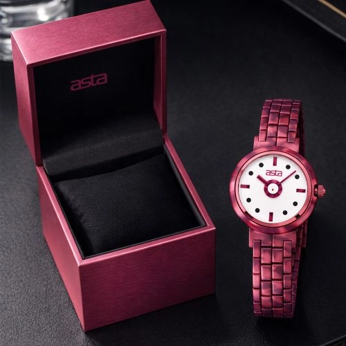 asta-Women Acetate Japan Quartz Watch Crimson Mist Swirl 0701-Acetate Strap
