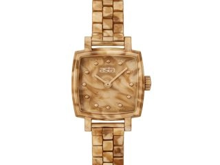 asta-Women Acetate Japan Quartz Watch Light Amber Marble 0801-Acetate Strap