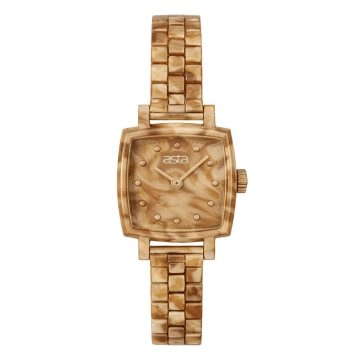 asta-Women Acetate Japan Quartz Watch Light Amber Marble 0801-Acetate Strap