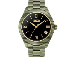 asta-Women Acetate Japan Quartz Watch Olive Rock Phantom 0901-Acetate Strap