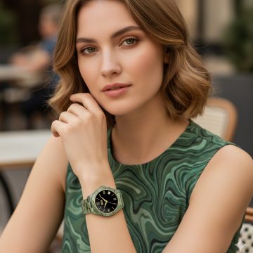 asta-Women Acetate Japan Quartz Watch Olive Rock Phantom 0901-Acetate Strap