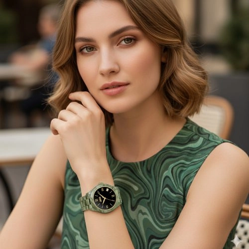asta-Women Acetate Japan Quartz Watch Olive Rock Phantom 0901-Acetate Strap