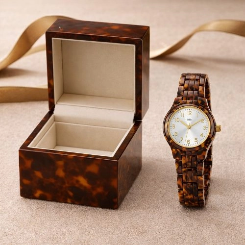 asta-Women Acetate Japan Quartz Watch Tortoiseshell 1001-Acetate Strap