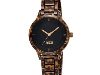 asta-Women Acetate Japan Quartz Watch Midnight Caramel Marble 1301-Acetate Strap