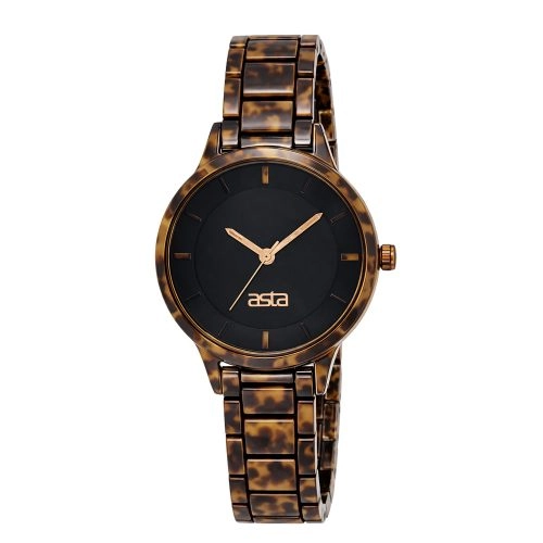 asta-Women Acetate Japan Quartz Watch Midnight Caramel Marble 1301-Acetate Strap
