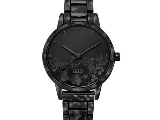 asta-Women Acetate Japan Quartz Watch Obsidian Shadow Swirl 1401-Acetate Strap
