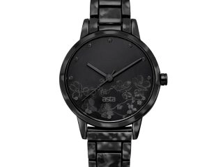 asta-Women Acetate Japan Quartz Watch Obsidian Shadow Swirl 1401-Acetate Strap