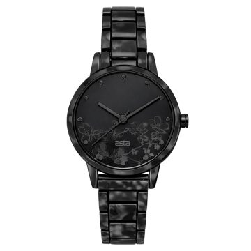 asta-Women Acetate Japan Quartz Watch Obsidian Shadow Swirl 1401-Acetate Strap