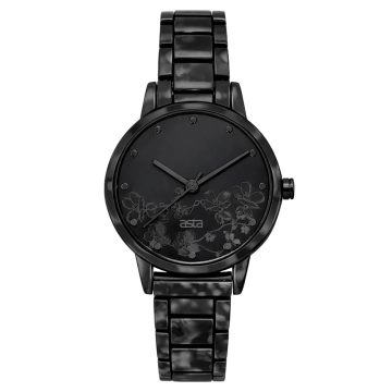 asta-Women Acetate Japan Quartz Watch Obsidian Shadow Swirl 1401-Acetate Strap