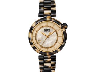 asta-Women Acetate Japan Quartz Watch Shadow Path Tortoise 1601-Acetate Strap