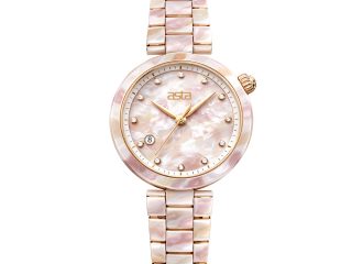 asta-Women Acetate Japan Quartz Watch Pearlescent Pink 1701-Acetate Strap