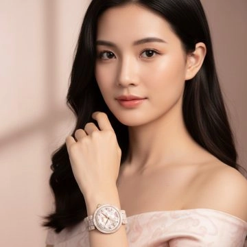 asta-Women Acetate Japan Quartz Watch Pearlescent Pink 1701-Acetate Strap