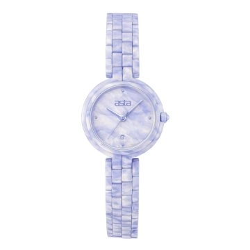asta-Women Acetate Japan Quartz Watch Lavender Phantom Swirl 1801-Acetate Strap