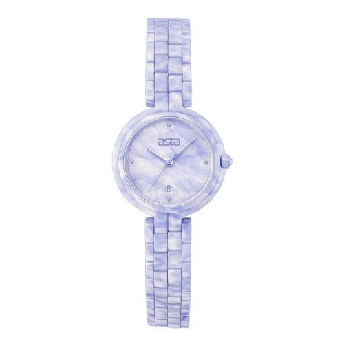 asta-Women Acetate Japan Quartz Watch Lavender Phantom Swirl 1801-Acetate Strap