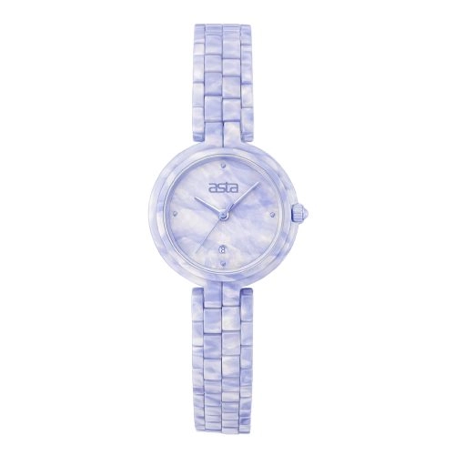 Reloj de cuarzo «asta-Women Acetate Japan», color lavanda «Phantom Swirl», 1801, con correa de acetato