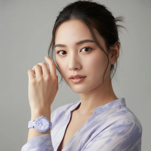 Reloj de cuarzo «asta-Women Acetate Japan», color lavanda «Phantom Swirl», 1801, con correa de acetato