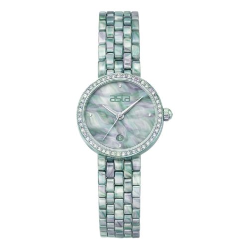 asta-Women Acetate Japan Quartz Watch Aurora Green 1901-Acetate Strap