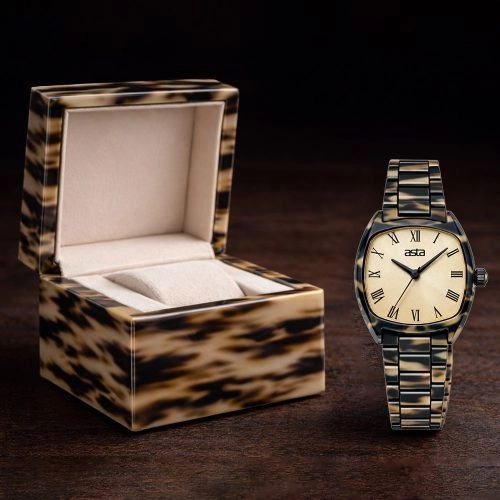 asta-Women Acetate Japan Quartz Watch Deep Amber 2101-Acetate Strap