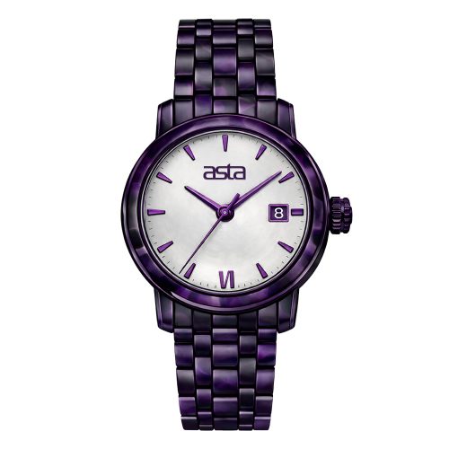 asta-Women Acetate Japan Quartz Watch Grape Purple 2201-Acetate Strap
