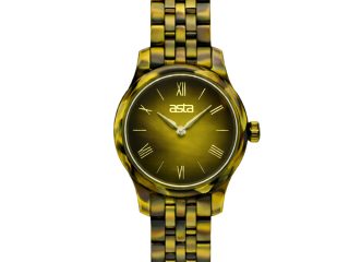 asta-Women Acetate Japan Quartz Watch Olive Tortoise 2401-Acetate Strap