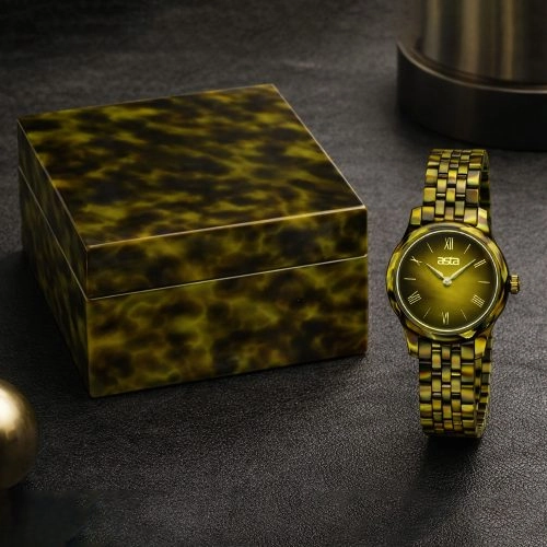 asta-Women Acetate Japan Quartz Watch Olive Tortoise 2401-Acetate Strap