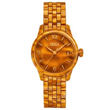 asta-Women Acetate Japan Quartz Watch Honey Amber 2701-Acetate Strap