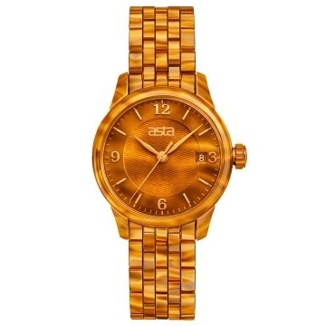 asta-Women Acetate Japan Quartz Watch Honey Amber 2701-Acetate Strap