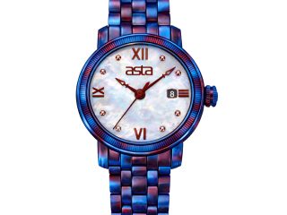 asta-Women Acetate Japan Quartz Watch Iridescent Galaxy 2801-Acetate Strap