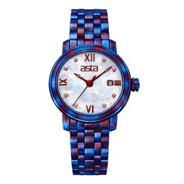 asta-Women Acetate Japan Quartz Watch Iridescent Galaxy 2801-Acetate Strap