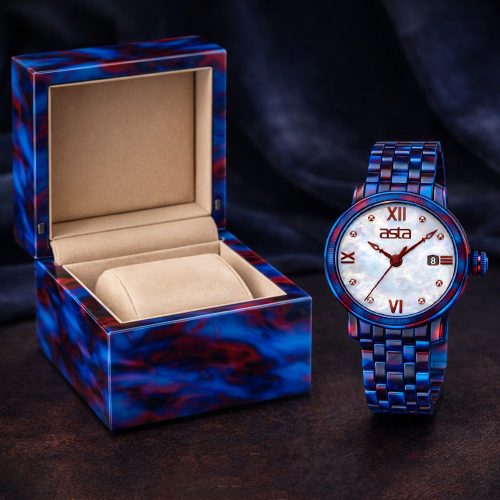asta-Women Acetate Japan Quartz Watch Iridescent Galaxy 2801-Acetate Strap