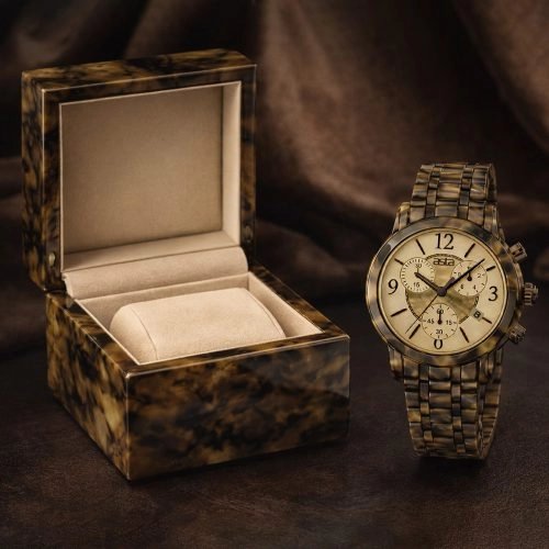 asta-Women Acetate Japan Quartz Watch Military Tortoise 2901-Acetate Strap
