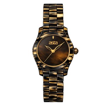 asta-Women Acetate Japan Quartz Watch Tiger Stripe 3001-Acetate Strap
