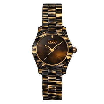 asta-Women Acetate Japan Quartz Watch Tiger Stripe 3001-Acetate Strap